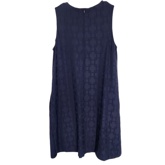 J. McLaughlin Catalina Cloth‎ Shift Knee Length Dress Navy M Office Casual Beach - Picture 2 of 7